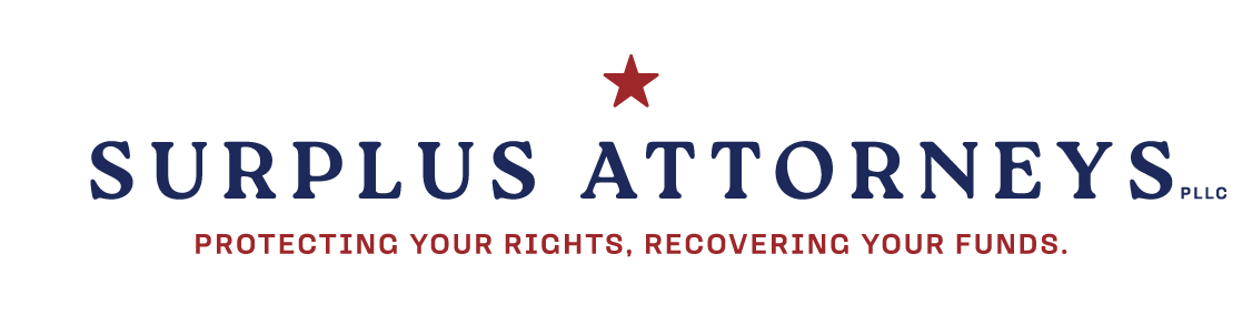 surplus attorneys logo, protecting your right recovering your funds caption